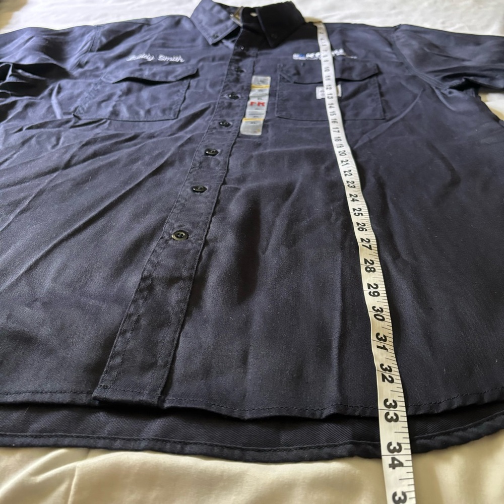 Carhartt NWT embroidered Dark Blue Flame Resistant Lightweight Twill Shirt XL - Picture 6 of 11